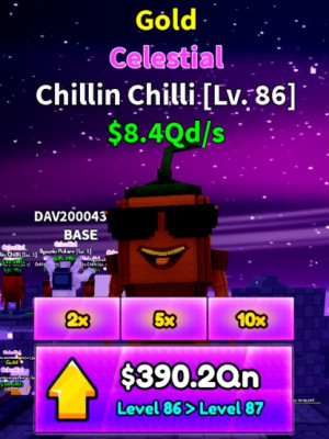Небесный Chillin Chilli $8.4Qd/s LVL 86 золотой
