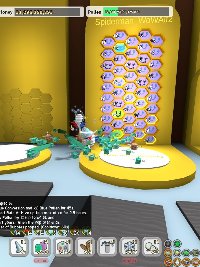 Bee swarm simulator тадальт без привязок и без почты читай описание 16 лвл хайв