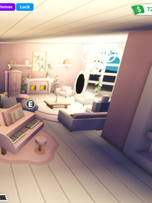 Большой розовый особняк глитч дом всего тотал 75к, 3900+ мебели