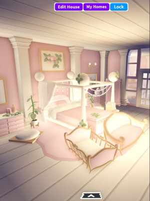 Большой розовый особняк глитч дом всего тотал 75к, 3900+ мебели