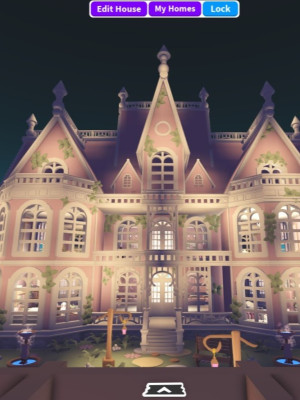 Большой розовый особняк глитч дом всего тотал 75к, 3900+ мебели