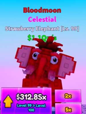 Celestial Strawberry Elephant $1.1Qn/s LVL 99 Bloodmoon