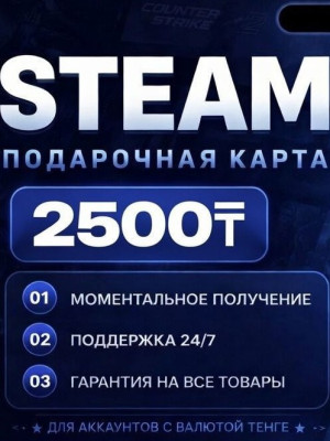 ✨ 2500  ТЕНГЕ НА STEAM | ПО ЛОГИНУ ✨