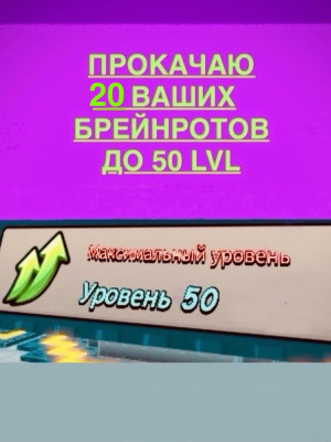 Прокачаю 20 брейнротов до 50 уровня