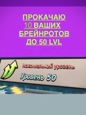 Прокачаю 10 брейнротов до 50 уровня