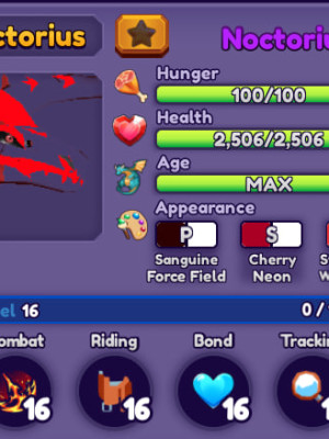 Noctorius 1st Gen / 16 LVL / MAX Age / 0 Mut
