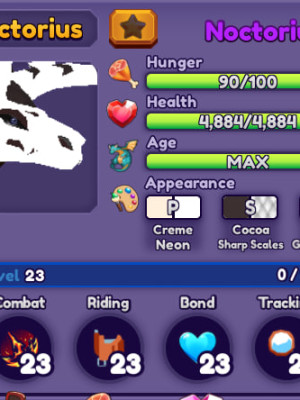 Noctorius 1st Gen / 23 LVL / MAX Age / 1 Mut