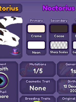 Noctorius 1st Gen / 23 LVL / MAX Age / 1 Mut