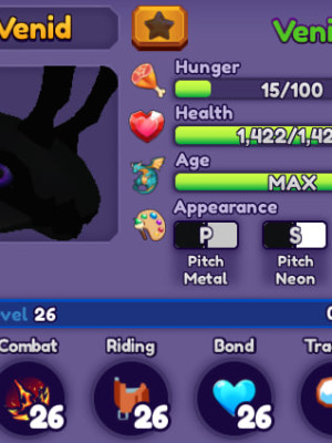 Venid 1st Gen / 26 LVL / MAX Age / 0 Mut