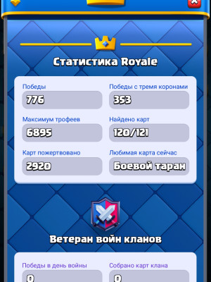 CLASH ROYALE | 6748🏆 | 35 ЛВЛ ⭐ | 120 КАРТ 💳 | ЧИСТЫЙ АККАУНТ