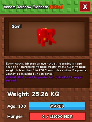 РБХ СЛОН 25.26 КГ | RAINBOW HATCHED ELEPHANT 25.26 KG VENOM