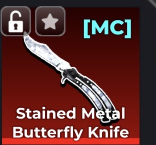 Stained Metal Butterfly Knife