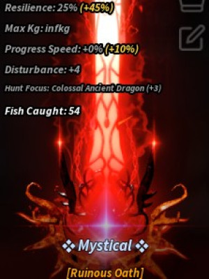 все рыбы с мутацией sparking и shiny для получения удочки ruinous oath