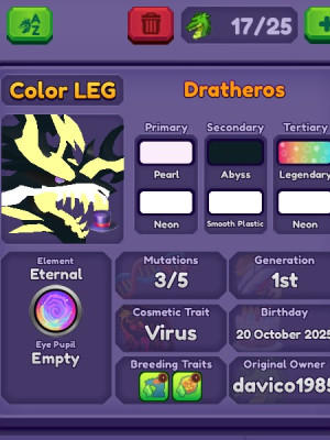 Dratheros / LVL 4 / легендарный цвет / вирус + подарок!