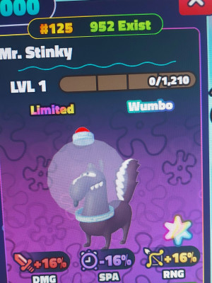 продаю wumbo mr stinky ss с золотым номером #125