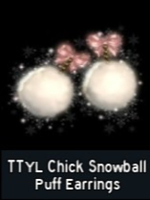 TTYL Chick Snowball Puff Earrings