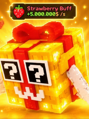 🍓Festive gold lucky blox with strawberry mutation🍓