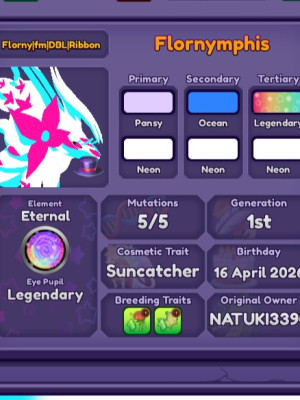 Flornymphis / 20 LVL /ленедарный цвет и лег цвет глаз / suncatcher