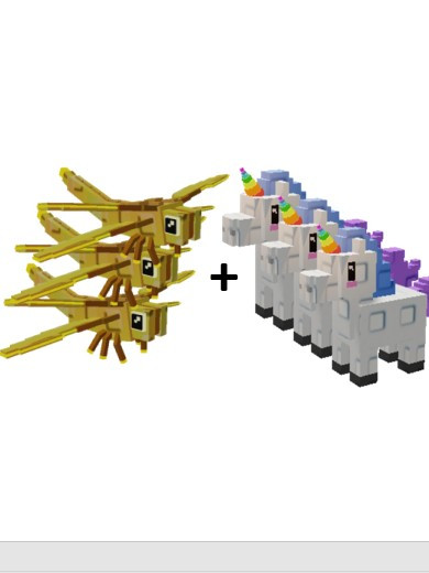 3 ШТ Golden Dragonfly + 3 ШТ Unicorn( 3 золотые стрекозы + 3 единорога)