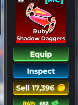 Ruby Shadow Daggers 652 RAP (MC)