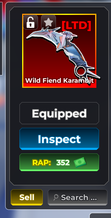 Wild Fiend Karambit 352 RAP
