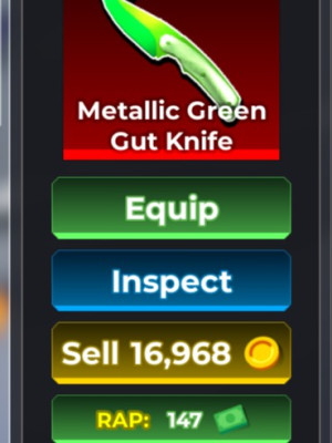 Metalic Green Gut Knife