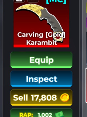 Carving (GOLD) Karambit (MC) 1002 RAP