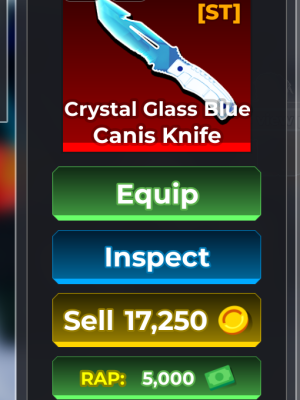 Crystal Glass Blue Canis Knife [ST]