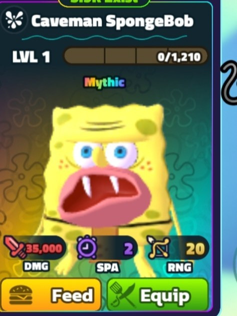 Caveman spongebob clean 1 lvl no traits