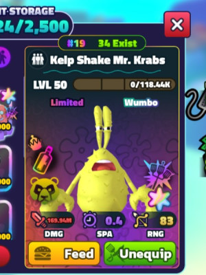 Kelp Shale Mr.Krabs wumbo super star 19#