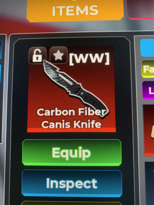 Carbon fibre canis knife