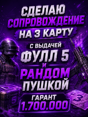 *Сопровождение на 3 карту с выдачей фулл 5 и рандомной ВК пушкой гарант  1.700.000*