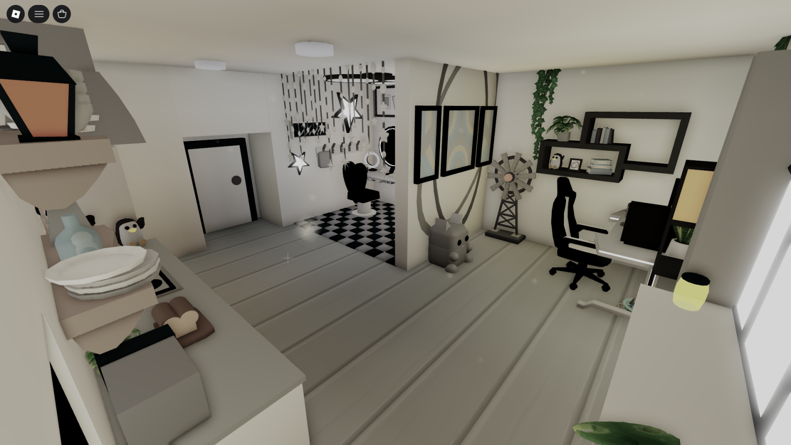 необычный, черно-белый домик | an unusual black-and-white house