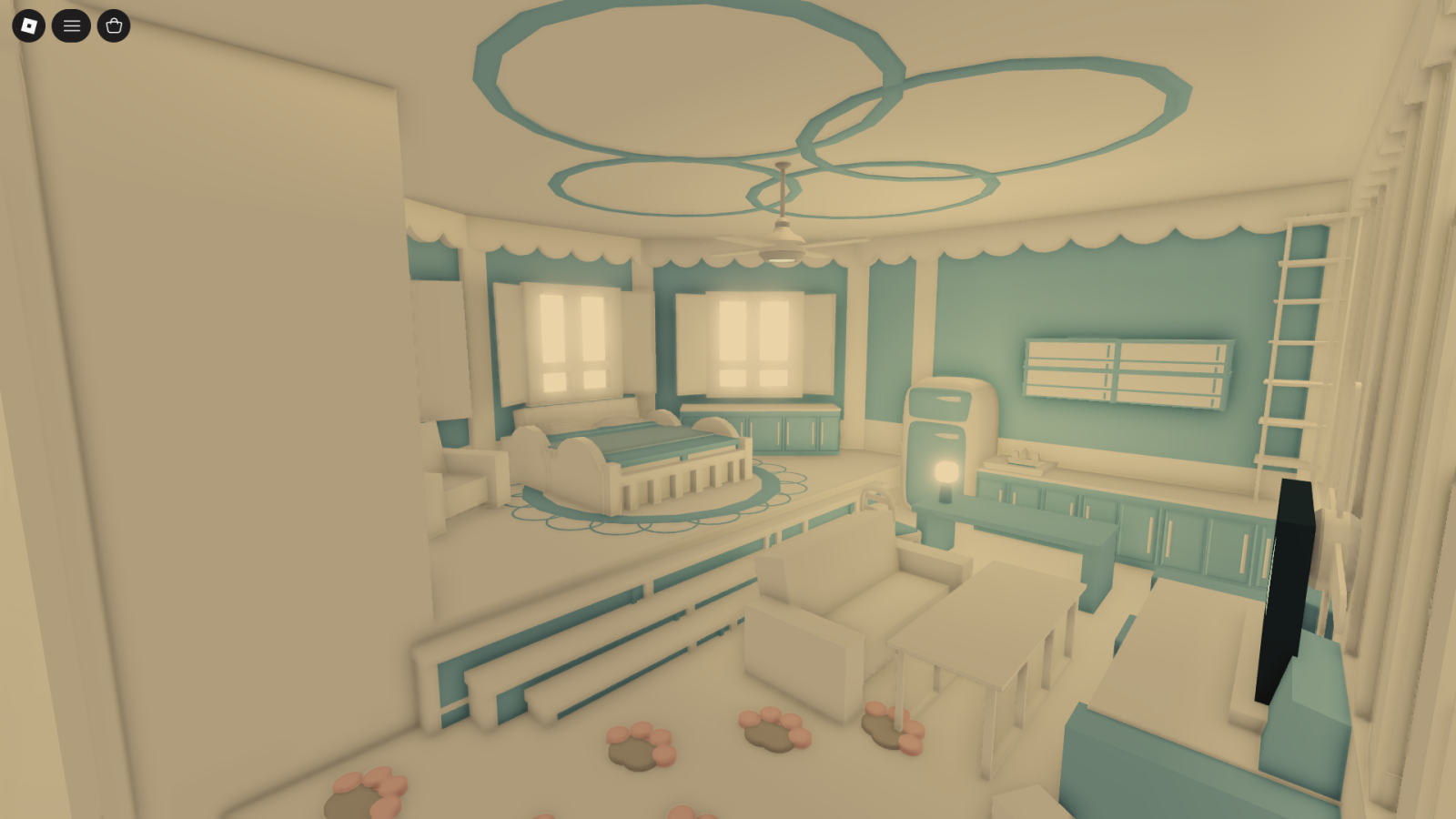 уютный, комфортный, маленький, нежно-голубой домик | a cozy, comfortable, small, pale blue house