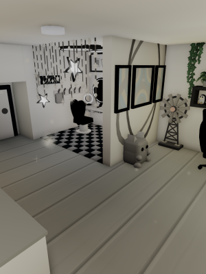 необычный, черно-белый домик | an unusual black-and-white house