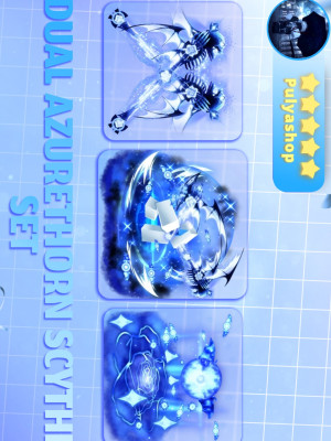 💙🤍DUAL AZURETHORN SCYTHE SET🤍💙