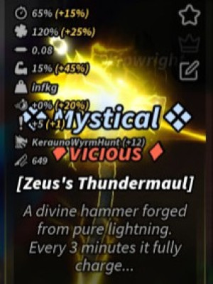 Помогаю с получение Zeus's thundermaul