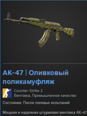 💚AK-47 | Оливковый поликамуфляж💚 ВЫДАЧА ЧЕРЕЗ ТРЕЙД 🔥
