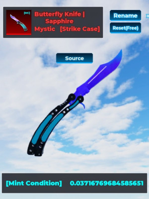 Butterfly sapphire MC knife arena