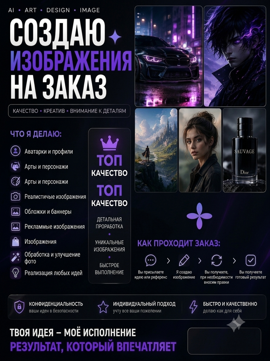 🎨 AI-ИЗОБРАЖЕНИЯ НА ЗАКАЗ | УНИКАЛЬНЫЕ АРТЫ И ДИЗАЙН