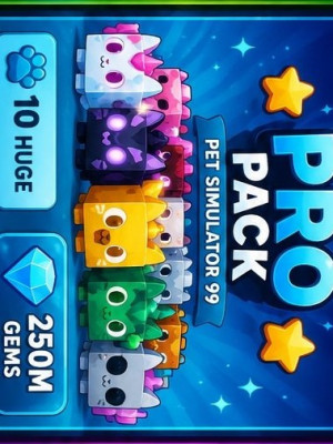 🔵 PRO PACK — 10 Huge + 250M Gems 💎 | Pet Simulator 99