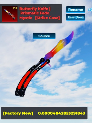 Butterfly Prismatic fade FN Knife arena