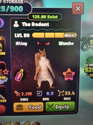 The Rodent  LVL 50  (MAX)  Shiny  Secret  Wumbo