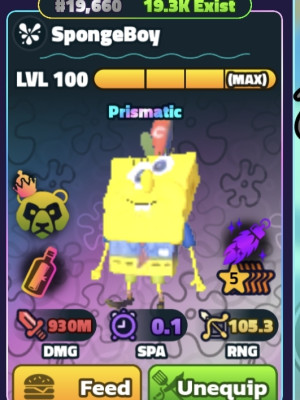 SpongeBoy  5 star LVL 100  (MAX)