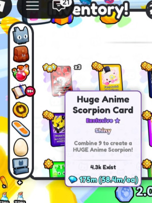 Huge anime scorpion card (3шт)