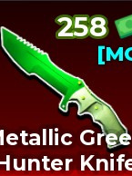 metallic green hunter knife