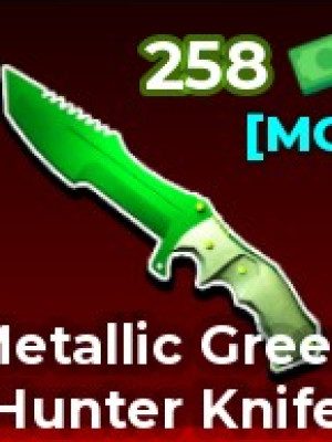 metallic green hunter knife