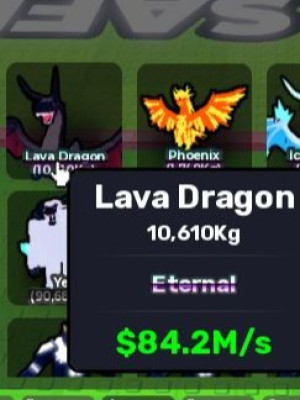 Eternal Lava dragon 84,2 миллирна в секунду 10к кг