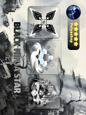 🖤🤍BLACK NINJA STAR SET🤍🖤