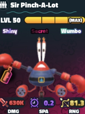 Tiki Aliens  5 star LVL 100sw+Krusty Krab+Pat-Tron+Sir Pinch-A-Lot